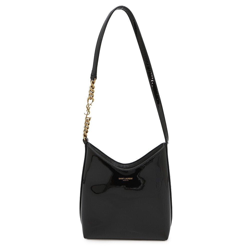 Saint Laurent Paris Shoulder Bag Hobo Patent Vernis Leather Black - Picture 1 of 12
